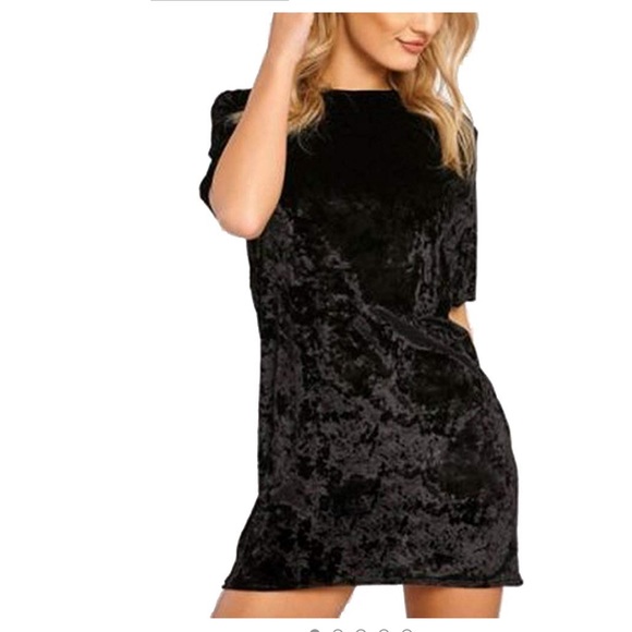 Crushed Velvet Mini Short Dresses - Picture 1 of 3